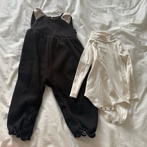 The Beaufort Bonnet Company Black and Cream One-Piece Bodysuit Set